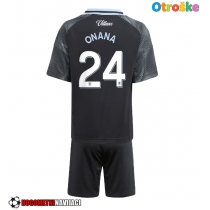 Otroške Nogometnih dresov Aston Villa Amadou Onana #24 Gostujoči 2025-26 Kratki rokavi (+ hlače)